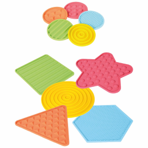 Sensorische Silikonmatten – 10-teiliges Set – Fühlmatten für Kinder – Taktile Stimulation, Gleichgewicht & Motorische Entwicklung – Rutschfest & Spülmaschinenfest