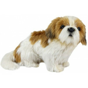Realistischer Shihtzu Hund aus Plüsch – 25 cm – Detailgetreuer Kuschelhund | Pädagogisch & Therapeutisch | Perfekt für Kinder, Eltern, Lehrer und Sammler