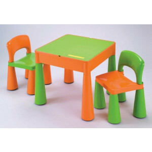 5 in 1 Mehrzweck Aktivität Tisch & 2 Stühle - Orange & Grün -  (899G)