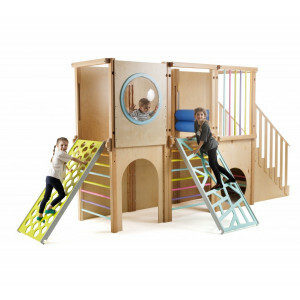 Motorik- und Sensorikzentrum für Kinder – Modulares Bewegungszentrum aus Holz | Sicher, zertifiziert & erweiterbar