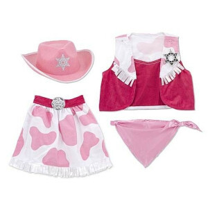 Cowgirl Verkleidung Kinder 3-6 Jahre – Komplettes Kostüm mit Hut, Weste, Rock & Accessoires – Rollenspiel Set