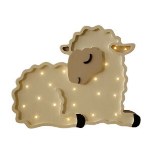 Holz Nachtlicht Schaf - Magische LED Stimmungsbeleuchtung mit Dimmer und Timer - Perfekt für Babys und Kleinkinder - Wandlampe für das Schlafzimmer und Kinderzimmer.