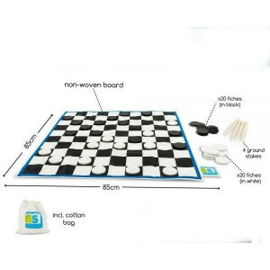 Dammen XL - Riesiges Dame-Spiel von BS - Extra großes Spielfeld 85 x 85 cm mit 40 Holzsteinen
