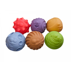 Smiley Face Sensory Ball Set (6 Teile) - Sensorisches Spielzeug für die Entwicklung der taktilen und motorischen Fähigkeiten