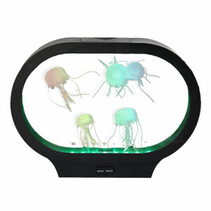 Quallen-Aquarium - Oval Schwarz - Sensorische Dekoration mit LED-Beleuchtung