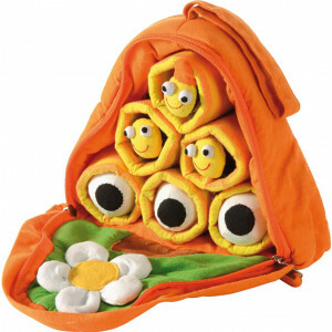Stoff-Bienenstock Spielset – Fair Trade & Lehrreich –  Weiches Plüschspielzeug mit Bienenkönigin, Arbeiterbienen & Honigwaben – Interaktives Bienen-Lernspielzeug für Kinder