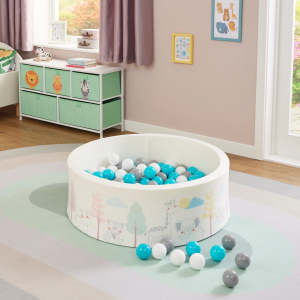 Jungle Kids Schaumstoff-Bällebad - 200 Bälle - Therapeutisches Spielzeug für Entwicklung und Entspannung - Ideal für autistische Kinder - Reduziert Angst und Stress