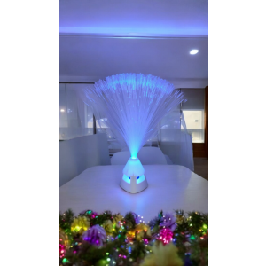 Glasfaserlampe 35 cm – Bluetooth-Lautsprecher & Farbwechselnde LED-Stimmungsbeleuchtung | USB-betriebene Entspannungslampe für Schlafzimmer & Snoezelraum