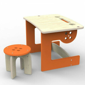 Guzik Tisch Mit Hocker Orange