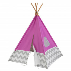 Spiel-Tipi  (Rosa) mit Grau/weiß Chevron - Kidkraft (227)