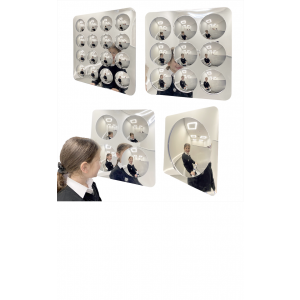 Set aus 4 Konvexspiegeln – Sensorische Spiegel – Kinderentwicklung – Fantasie, Kreativität und Sinnesstimulation